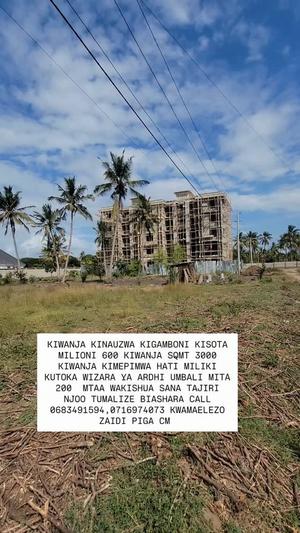 Kiwanja kinauzwa Kisota, Kigamboni, Dar Es Salaam sqm 3000 Kiwanja kinauzwa Kisota, Kigamboni, Dar Es Salaam sqm 3000