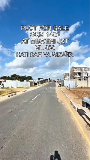 Kiwanja kinauzwa Mbweni Jkt, Dar Es Salaam (1400 sqm)