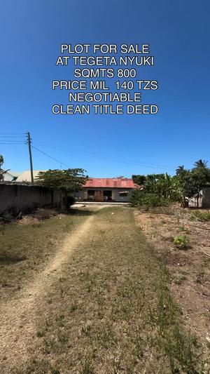 Residential Plot for Sale in Tegeta Nyuki, Dar Es Salaam (800 sqm)