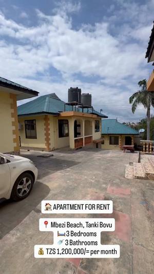 Apartment ya vyumba vitatu inapangishwa Mbezi Beach, Dar Es Salaam Apartment ya vyumba vitatu inapangishwa Mbezi Beach, Dar Es Salaam
