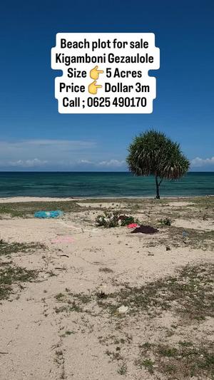 Beach Plot kinauzwa Gezaulole, Dar Es Salaam (5 acre)