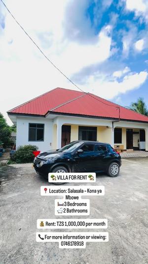 3 Bedrooms Villa for Rent in Salasala, Dar Es Salaam 3 Bedrooms Villa for Rent in Salasala, Dar Es Salaam