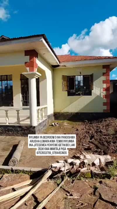 Nyumba ya vyumba vitatu inapangishwa Arusha Lemara Kwa Tembo
