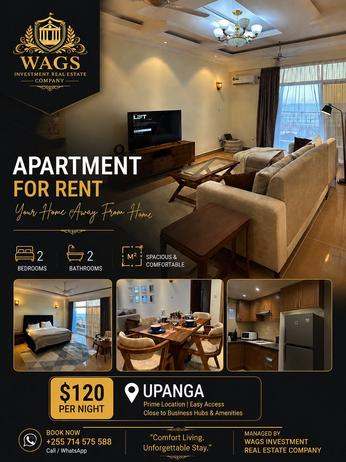 2 Bedrooms Furnished Apartment for Rent in Upanga, Dar Es Salaam 2 Bedrooms Furnished Apartment for Rent in Upanga, Dar Es Salaam