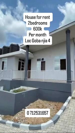 Nyumba ya vyumba viwili inapangishwa Goba, Dar Es Salaam