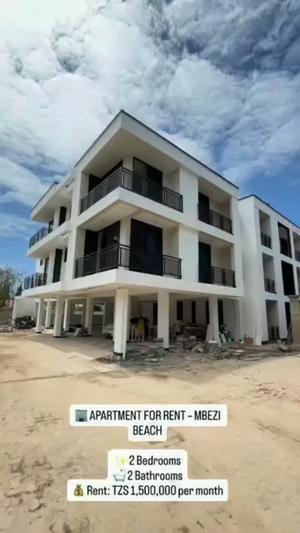 Nyumba ya vyumba viwili inapangishwa Mbezi Beach, Dar Es Salaam