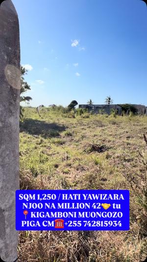 Residential Plot for Sale in Kigamboni Muongozo, Dar Es Salaam (1250 sqm)
