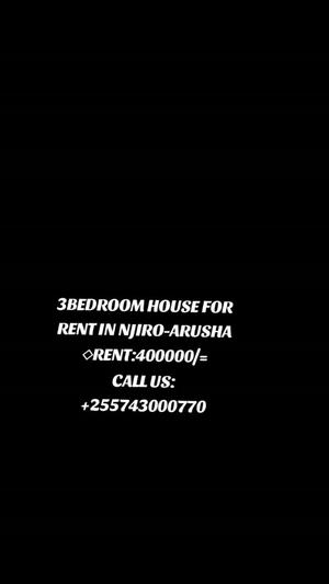 Nyumba ya vyumba vitatu inapangishwa Njiro, Arusha Nyumba ya vyumba vitatu inapangishwa Njiro, Arusha