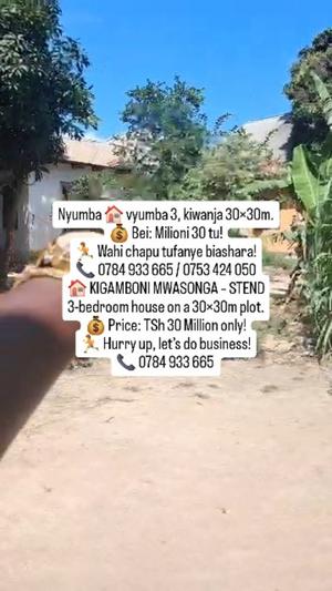 3 Bedrooms House for Sale in Kigamboni Mwasonge Stend, Dar Es Salaam (900 sqm) 3 Bedrooms House for Sale in Kigamboni Mwasonge Stend, Dar Es Salaam (900 sqm)