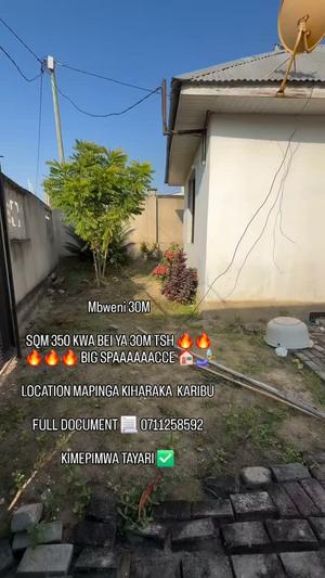 Kiwanja kinauzwa Mapinga Kiharaka, Pwani sqm 350 Kiwanja kinauzwa Mapinga Kiharaka, Pwani sqm 350