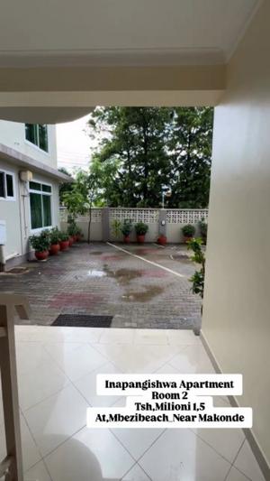 Apartment ya vyumba viwili inapangishwa Mbezi Beach, Dar Es Salaam