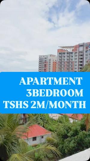 Apartment ya vyumba vitatu inapangishwa Mikocheni, Dar Es Salaam