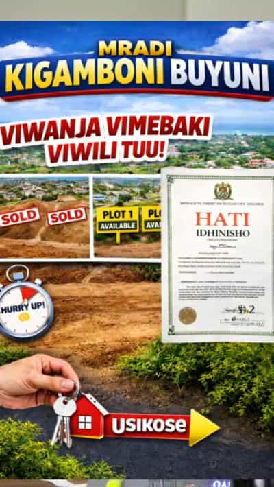 Viwanja vinauzwa Buyuni, Dar Es Salaam (757 sqm)