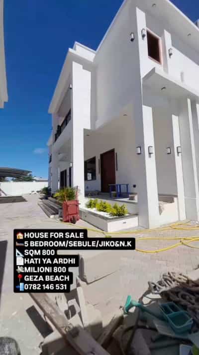 Nyumba ya vyumba vitano inauzwa Kigamboni – Geza Beach, Dar Es Salaam (800 sqm)