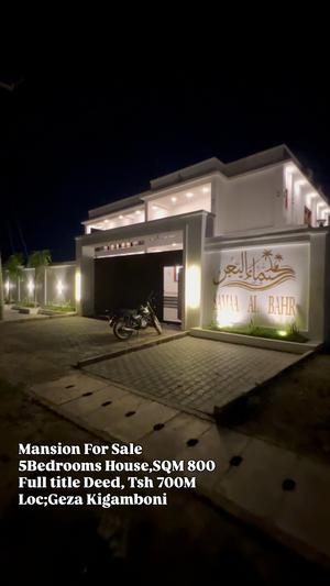 Nyumba (Furnished) ya vyumba vitano inauzwa Geza Beach Area, Kigamboni, Dar Es Salaam (800 sqm) Nyumba (Furnished) ya vyumba vitano inauzwa Geza Beach Area, Kigamboni, Dar Es Salaam (800 sqm)