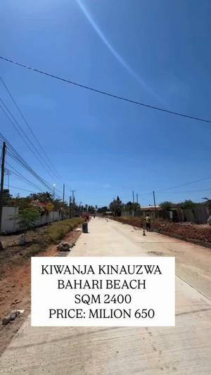 Kiwanja kinauzwa Bahari Beach, Dar Es Salaam (2400 sqm) Kiwanja kinauzwa Bahari Beach, Dar Es Salaam (2400 sqm)