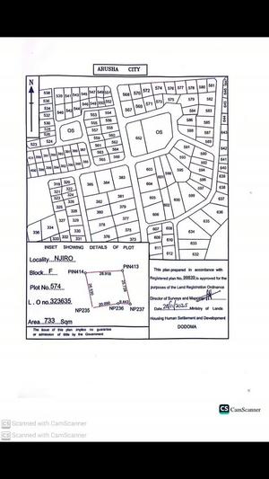 Plot for sale in Njiro Block F, Arusha sqm 733