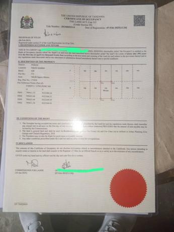 Plot for sale in Ndachi Mnadani, Dodoma sqm 760 Plot for sale in Ndachi Mnadani, Dodoma sqm 760