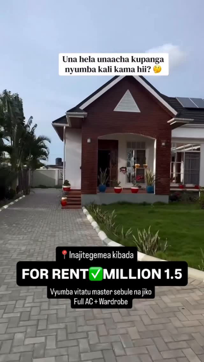 Nyumba ya vyumba vitatu inapangishwa Kibada, Dar Es Salaam