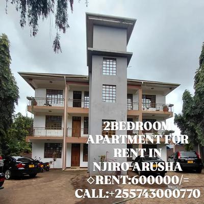 Apartment ya vyumba viwili inapangishwa Njiro, Arusha