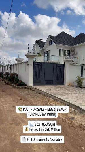 Plot for sale in Mbezi Beach, Dar Es Salaam sqm 850 Plot for sale in Mbezi Beach, Dar Es Salaam sqm 850