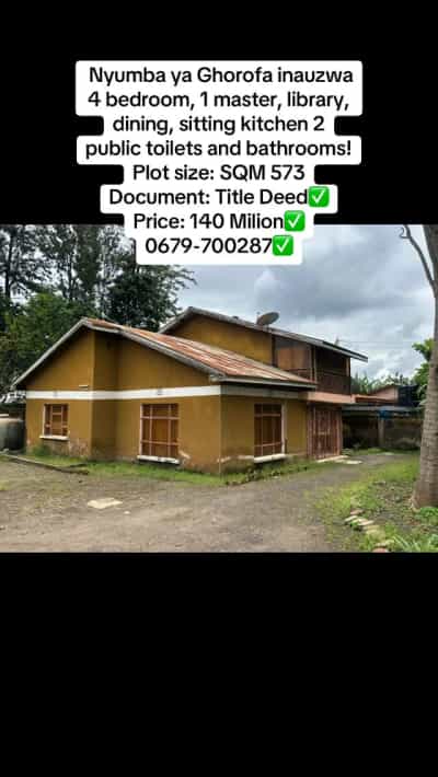 Nyumba ya vyumba vinne inauzwa Sakina Kibanda, Maziwa, Arusha (573 sqm)