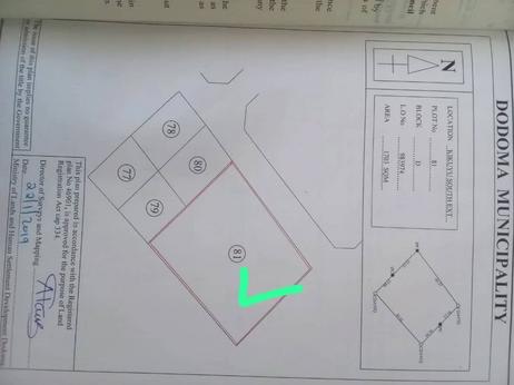 Kiwanja kinauzwa Kikuyu South, Dodoma sqm 1710