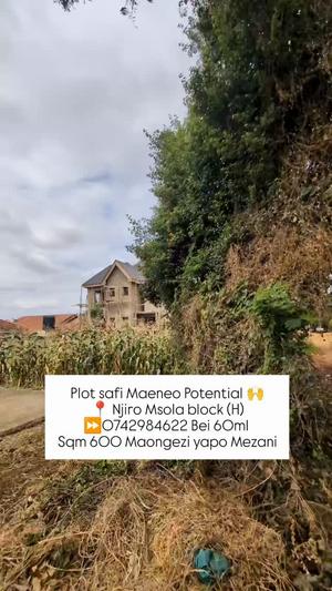 Kiwanja kinauzwa Njiro Msola, Arusha sqm 600 Kiwanja kinauzwa Njiro Msola, Arusha sqm 600