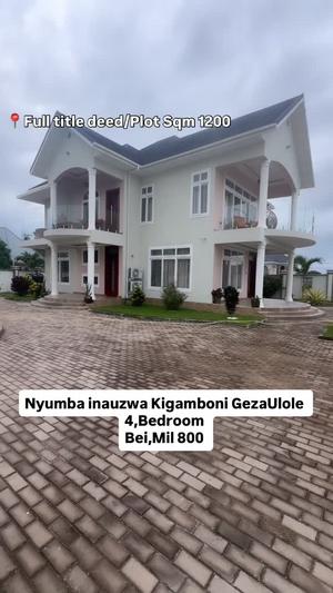 4 Bedrooms House for Sale in Gezaulole, Kigamboni, Dar Es Salaam (1200 sqm) 4 Bedrooms House for Sale in Gezaulole, Kigamboni, Dar Es Salaam (1200 sqm)
