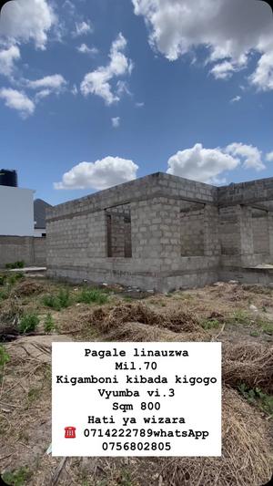 Nyumba ya vyumba vitatu inauzwa Kigamboni Kibada Kigogo, Dar Es Salaam (800 sqm)