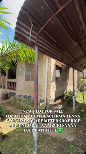 Kiwanja kinauzwa Mbezi Beach, Dar Es Salaam sqm 400