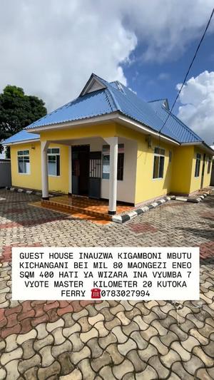 Guesthouse inauzwa Kigamboni Mbutu Kichangani, Dar Es Salaam (400 sqm)