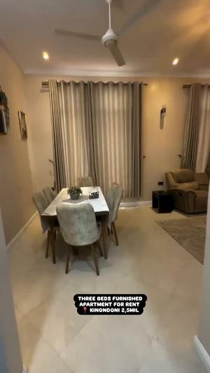 Apartment (Furnished) ya vyumba vitatu inapangishwa Kinondoni, Dar Es Salaam