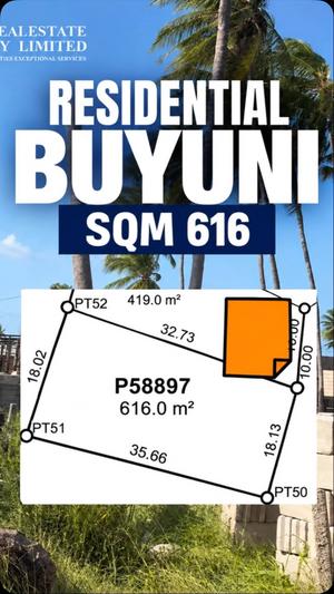 Residential Plot for Sale in Kigamboni Buyuni, Dar Es Salaam (616 sqm)