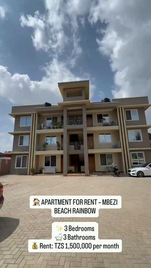 Apartment ya vyumba vitatu inapangishwa Mbezi Beach, Dar Es Salaam