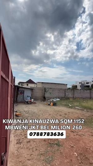 Kiwanja kinauzwa Mbweni Jkt, Dar Es Salaam sqm 1152 Kiwanja kinauzwa Mbweni Jkt, Dar Es Salaam sqm 1152