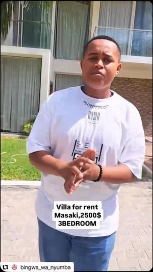 Villa (Furnished) ya vyumba vitatu inapangishwa Masaki, Dar Es Salaam