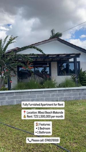 1 Bedroom Furnished Apartment for Rent in Mbezi Beach Makonde, Dar Es Salaam