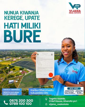 Residential Plots for Sale in Kerege Manofu, Pwani (400 sqm) Residential Plots for Sale in Kerege Manofu, Pwani (400 sqm)