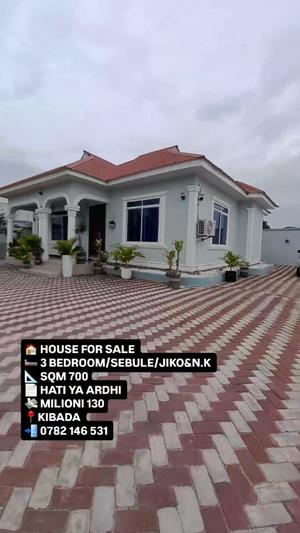 Nyumba ya vyumba vitatu inauzwa Kigamboni Kibada, Dar Es Salaam (700 sqm)