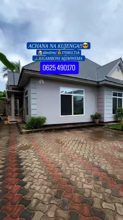 Nyumba ya vyumba vinne inauzwa Kigamboni Mjimwema Kibugumo, Dar Es Salaam (600 sqm)