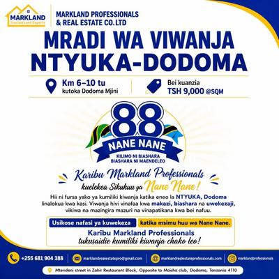 Residential/Commercial Plots for Sale in Ntyuka, Dodoma Residential/Commercial Plots for Sale in Ntyuka, Dodoma
