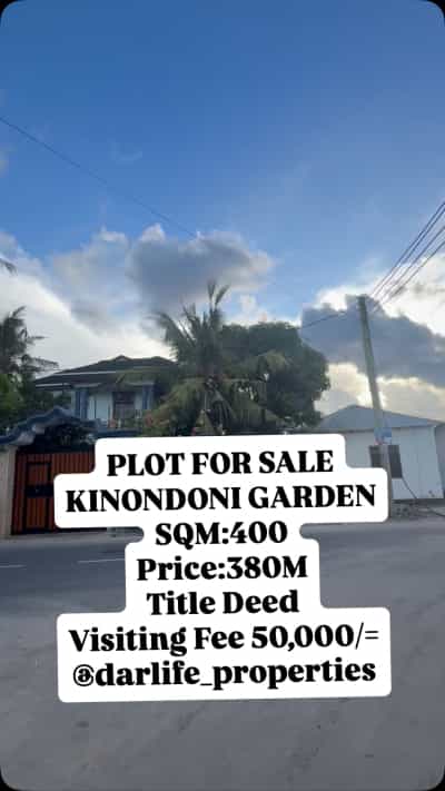 Kiwanja kinauzwa Kinondoni Garden, Dar Es Salaam (400 sqm)