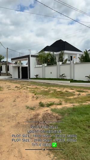 Kiwanja kinauzwa Mbweni, Dar Es Salaam sqm 2100