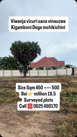 Kiwanja kinauzwa Kigamboni Dege Mchikichini, Dar Es Salaam (450 sqm)