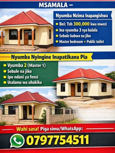 Nyumba ya vyumba vitatu inapangishwa Msamala, Ruvuma