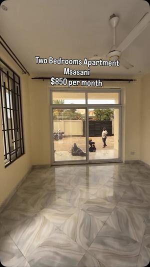 Nyumba ya vyumba viwili inapangishwa Msasani, Dar Es Salaam