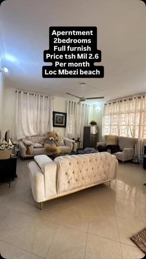 Apartment (Furnished) ya vyumba viwili inapangishwa Mbezi Beach, Dar Es Salaam Apartment (Furnished) ya vyumba viwili inapangishwa Mbezi Beach, Dar Es Salaam