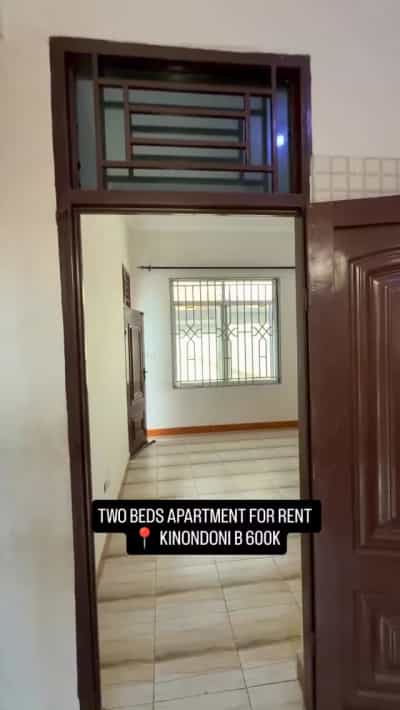 Apartment ya vyumba viwili inapangishwa KINONDONI B, Dar Es Salaam