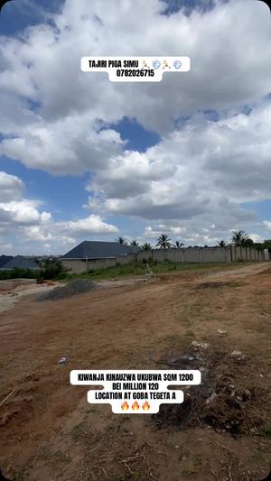 Plot for sale in Goba Tegeta A, Dar Es Salaam sqm 1200 Plot for sale in Goba Tegeta A, Dar Es Salaam sqm 1200